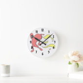 Rode peper met gele vlammen achter ronde klok (Huis)