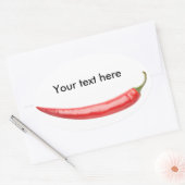 Rode peper ovale sticker (Envelop)