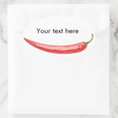 Rode peper ovale sticker (Tas)