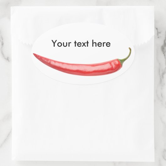 Rode peper ovale sticker (Tas)