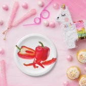 Rode peper papieren bordje (Feest)