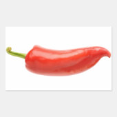 Rode peper rechthoekige sticker (Voorkant)