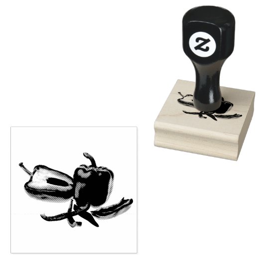 Rode peper rubberstempel (Gestempeld)