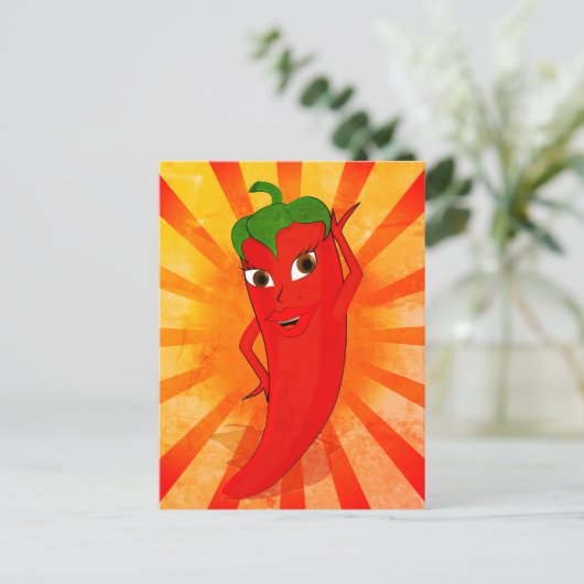  rode peper Superstar Briefkaart (Staand voorkant)