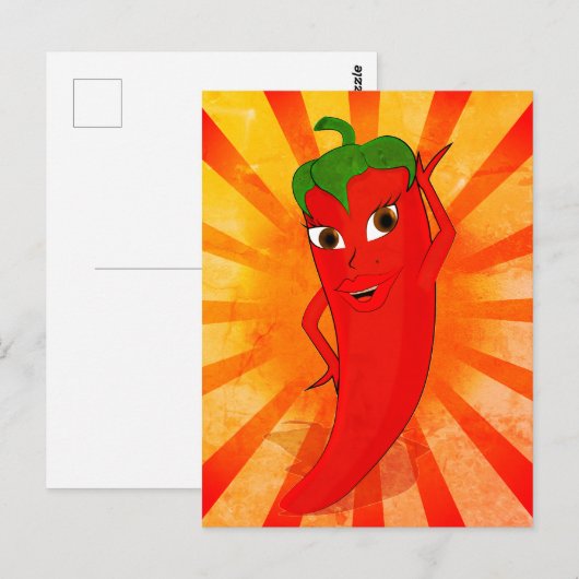  rode peper Superstar Briefkaart (Voorkant / Achterkant)