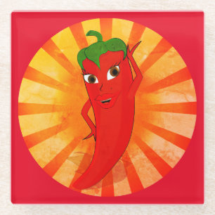  rode peper Superstar Glazen Onderzetter