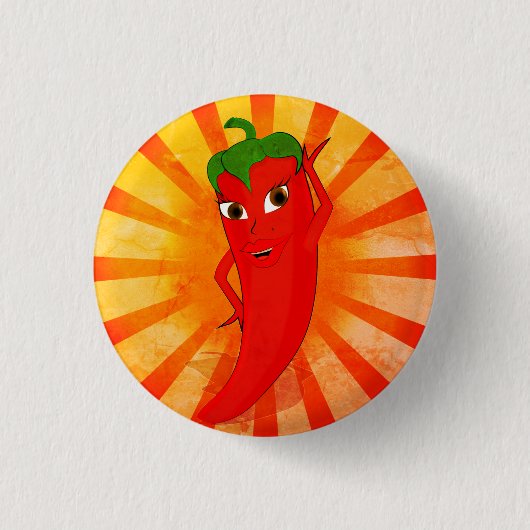  rode peper Superstar Ronde Button 3,2 Cm (Voorkant)
