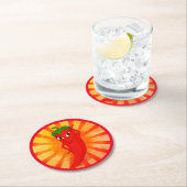  rode peper Superstar Ronde Kartonnen Onderzetter (Insitu)