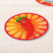  rode peper Superstar Ronde Kartonnen Onderzetter (Gebogen)