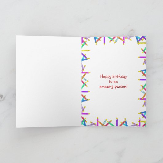 Rode Peper verjaardagskaars Kaart (Binnen)