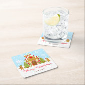 Rode peperkoek huis decoreren kerstfeest kartonnen onderzetters (Insitu)