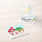 Rode peperkoek huis decoreren kerstfeest kartonnen onderzetters (Insitu)