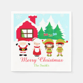 Rode peperkoek huis decoreren kerstfeest servet