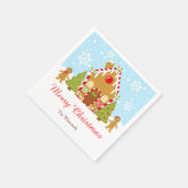 Rode peperkoek huis decoreren kerstfeest servet (Hoek)