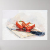 Rode Pepermes Keuken Cafe Restaurant Keuken Kunst Poster (Voorkant)
