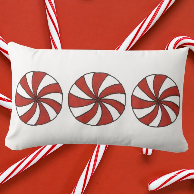 Rode pepermunt Mint Snoep Kerstvakantie Kussen (Christmas peppermints pillow)