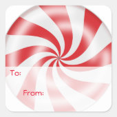 Rode pepermunt Snoep cadeau Labels (Voorkant)