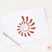 Rode pepper diva spiraalvormige klastische ronde s sticker (Envelop)