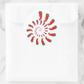 Rode pepper diva spiraalvormige klastische ronde s sticker (Tas)