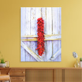 Rode Pepper Rista op Paarse Deur in New Mexico Canvas Afdruk (Insitu (Woonkamer))
