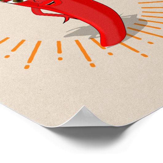 Rode pepperdiva met Tas voor zonnestraaltrekken Poster (Hoek)