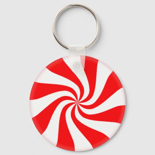 Rode peppermint Snoep Sleutelhangers (Voorkant)