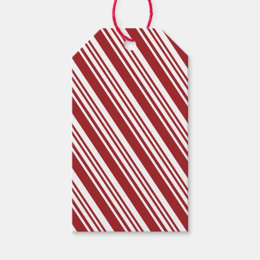 Rode peppermint Stripe Cadeaulabel (Voorkant)