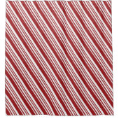 Rode peppermint Stripe Douchegordijn (Voorkant)