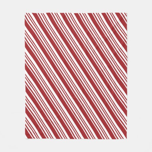 Rode peppermint Stripe Fleece Deken (Voorkant)