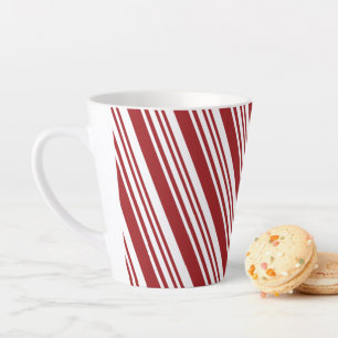 Rode peppermint Stripe Latte Mok