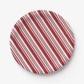 Rode peppermint Stripe Papieren Bordje (Voorkant)