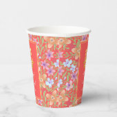 Rode Peranakan bloemen dubbel xi Chinese bruiloft Papieren Bekers (Rechts)