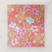 Rode Peranakan bloemen dubbel xi Chinese bruiloft Plaatskaartje (Binnenkant ongevouwen)