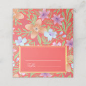 Rode Peranakan bloemen dubbel xi Chinese bruiloft Plaatskaartje (Buitenkant ongevouwen)