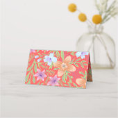 Rode Peranakan bloemen dubbel xi Chinese bruiloft Plaatskaartje (Achterkant)