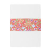 Rode Peranakan bloemen dubbel xi Chinese bruiloft Uitnodigingen Wikkel (Achterkant Voorbeeld)