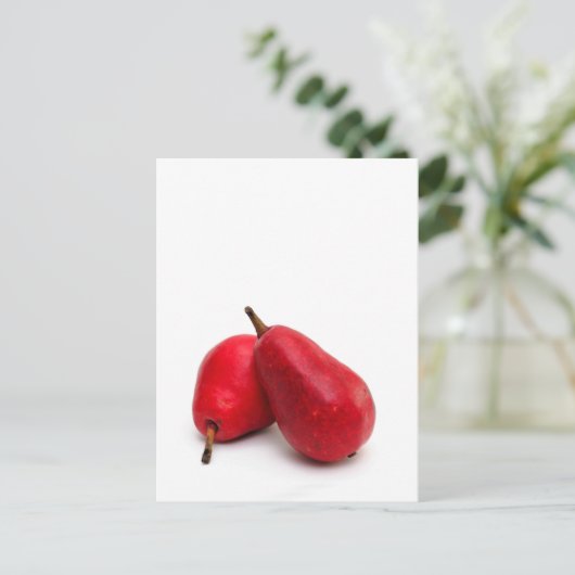 Rode peren briefkaart (Staand voorkant)