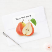 Rode peren, vers vierkante sticker (Envelop)