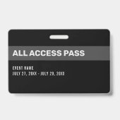 Rode Pers All Access Pas Horizontale ID Badge (Achterkant)