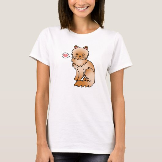Rode Pers Kat Liefde T-shirt (Voorkant)