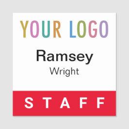 Rode Personeel Naam Badge Event Logo 2x2 Vierkante