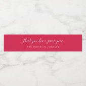 Rode Personeels Waarderings Event  Waterfles Etiket (Enkel label)