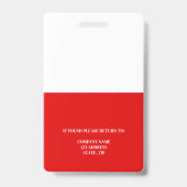 Rode personeelsfoto ID-bedrijfsbeveiliging Badge (Achterkant)