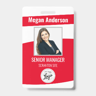 Rode Personeelsfoto Identificatiebadge Badge