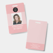 Rode personeelsfotobadge zakelijke beveiliging badge (Voor- en achterkant)