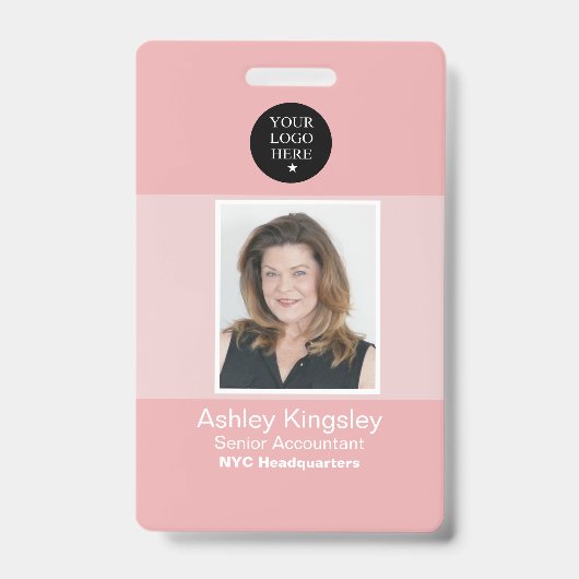 Rode personeelsfotobadge zakelijke beveiliging badge (Voorzijde)