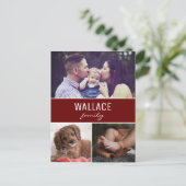 Rode persoonlijke foto, kerst met Collage Briefkaart (Staand voorkant)