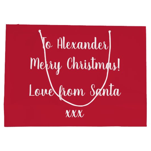 Rode persoonlijke liefde voor Kerstmis Groot Cadeauzakje (Achterkant)