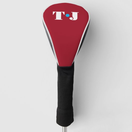 Rode Persoonlijke Monogram Golfheadcover (Voorkant)