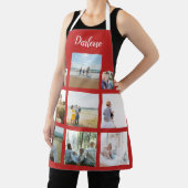 Rode persoonlijke naam Foto Collage Custom Gift Schort (Insitu)